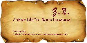 Zakariás Narcisszusz névjegykártya